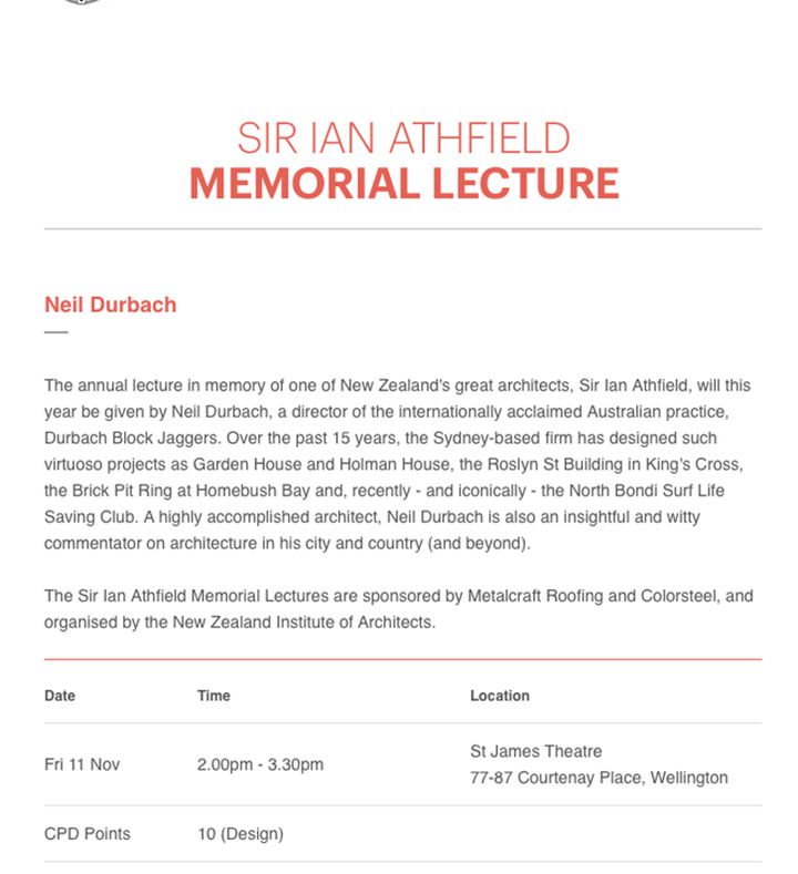  Sir Ian Athfield Memorial Lecture