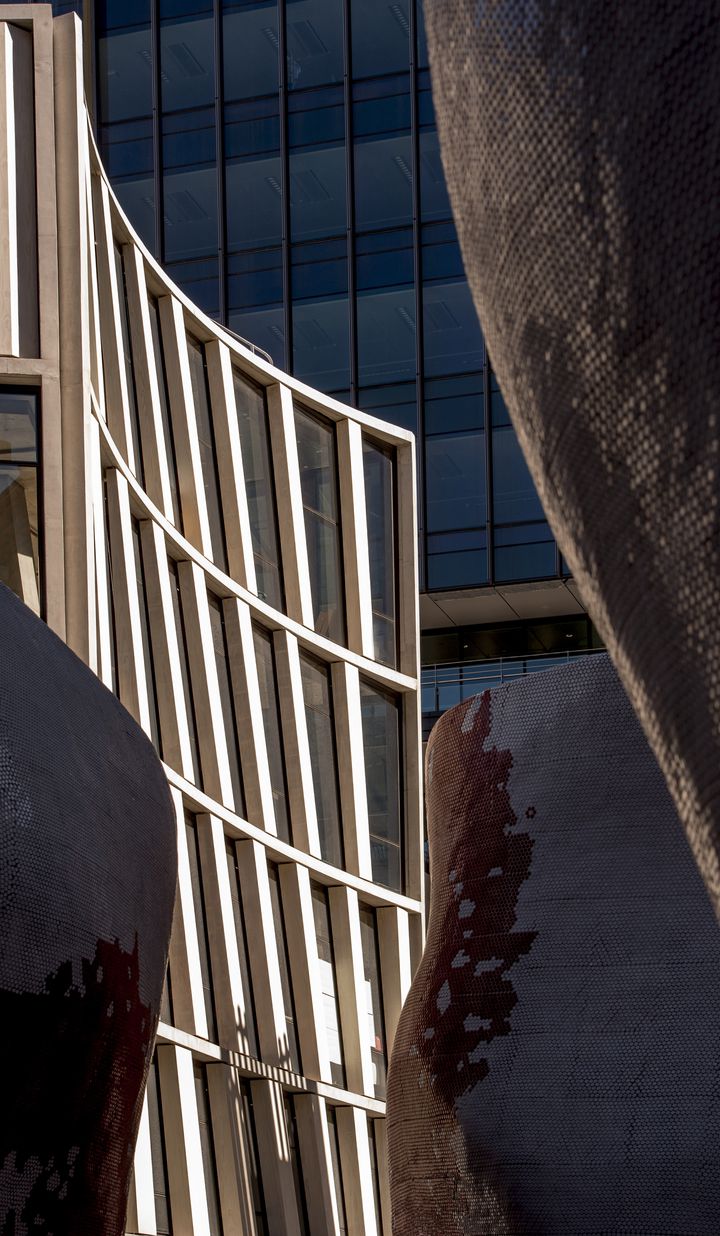  Landmark commercial gateway building and rooftop bar at Barangaroo Sydney designed by Durbach Block Jaggers Architects Sydney for Lend Lease.